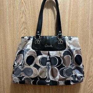 Coach Black and Tan Shoulder Bag